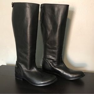 Frye Womens Melissa Leather Snap Back Zip Tall Riding Boot Black Size 11